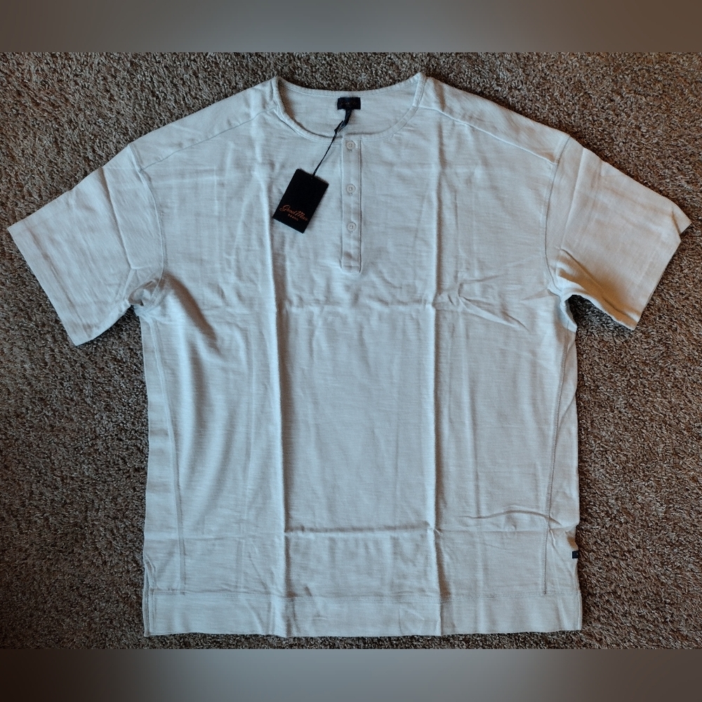 Good Man Brand Men's White Henley Shirt XL NWT